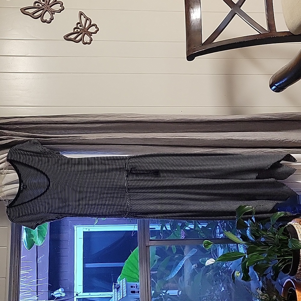 Lauren by ralph lauren black and white striped dress.